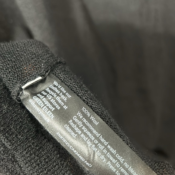 Eileen Fisher Black Italian Wool Yarn Sleeveless Midi Crew Neck Dress size M - Picture 14 of 15